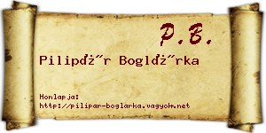 Pilipár Boglárka névjegykártya